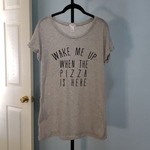 "Wake me up when the pizza is here" Sleep Shirt